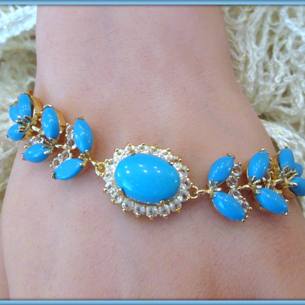Turquoise Natural Persian Gemstone Ladies Stunning Bracelet